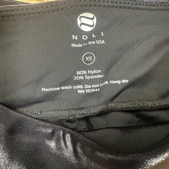 NWOT Noli Liquid Leggings Black Gloss Size XS - Picture 4 of 6